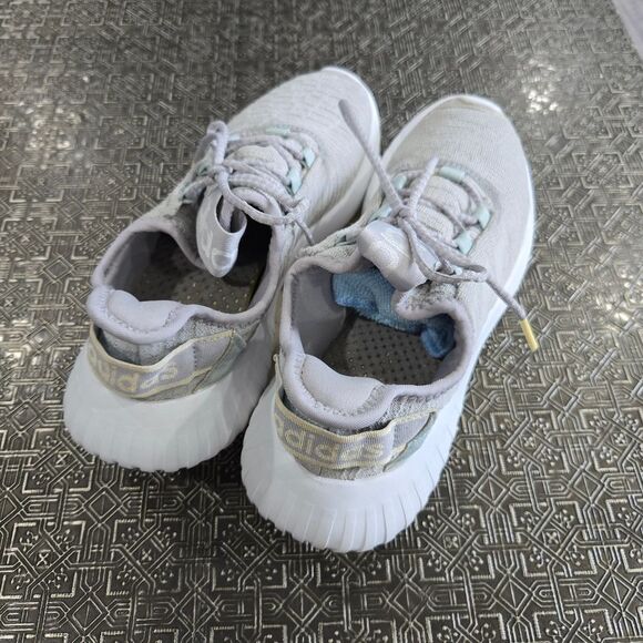 🐢 Adidas Women's Kaptir X Sneaker Grey Two/Cloud White/Green Size 9.5 - Picture 5 of 10